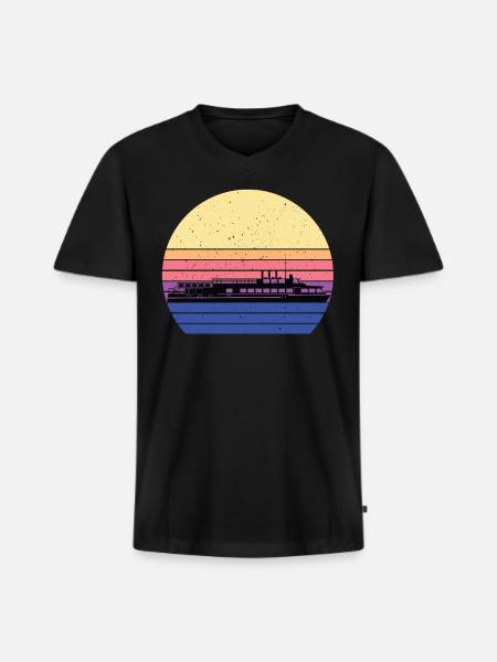 Ferry - Men's Premium Organic V-Neck T-Shirt - black