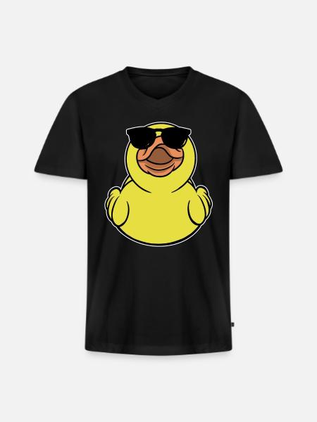 Rubber Duckie Duck With Sunglasses - Men's Premium Organic V-Neck T-Shirt - black