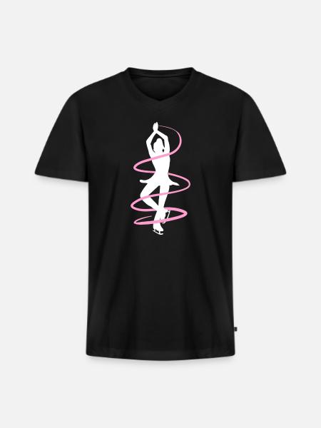 Pirouette Figure Skating - Men's Premium Organic V-Neck T-Shirt - black