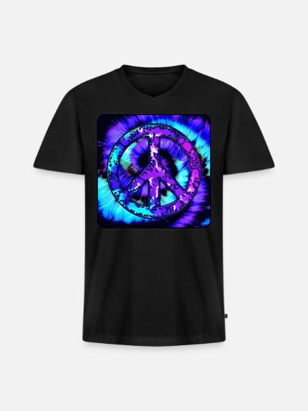 Peace - Men's Premium Organic V-Neck T-Shirt - black