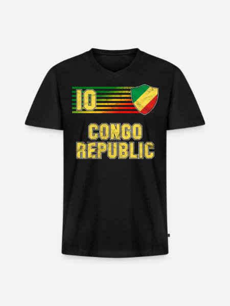 Congo Republic - Men's Premium Organic V-Neck T-Shirt - black