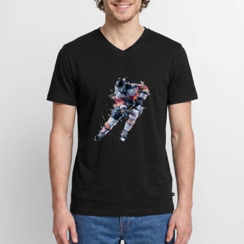 Hockey: Frozen Motion - Men's Premium Organic V-Neck T-Shirt