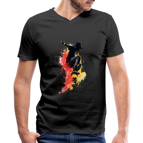 Skateboarding: Splash of Motion - Men's Premium Organic V-Neck T-Shirt