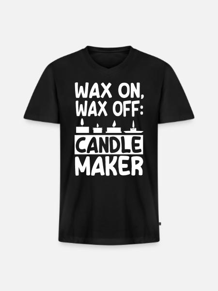 Candle Making - Men's Premium Organic V-Neck T-Shirt - black