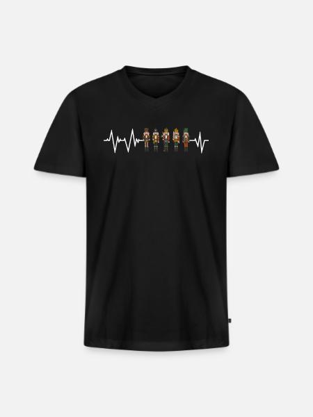 Nutcracker Heartbeat - Men's Premium Organic V-Neck T-Shirt - black