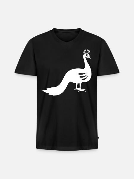 Peacock - Men's Premium Organic V-Neck T-Shirt - black