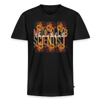 Medical Lab Scientist Thanksgiving Medical Lab - Men's Premium Organic V-Neck T-Shirt - black - Front - AI Model Male 178 light (178cm)