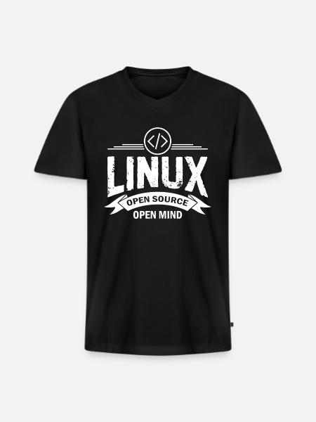 Coding Linux saying Programmer gift - Men's Premium Organic V-Neck T-Shirt - black