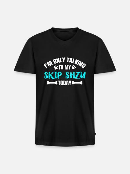 Skip-Shzu Owner - Men's Premium Organic V-Neck T-Shirt - black