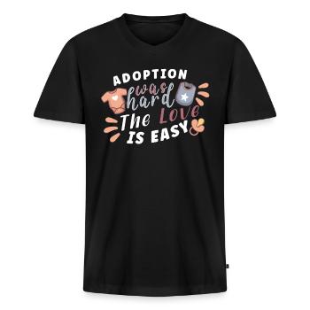Funny Adoption Adoption Day Gifts Adoption Family - Men's Premium Organic V-Neck T-Shirt - black - Front - AI Model Male 178 light (178cm)