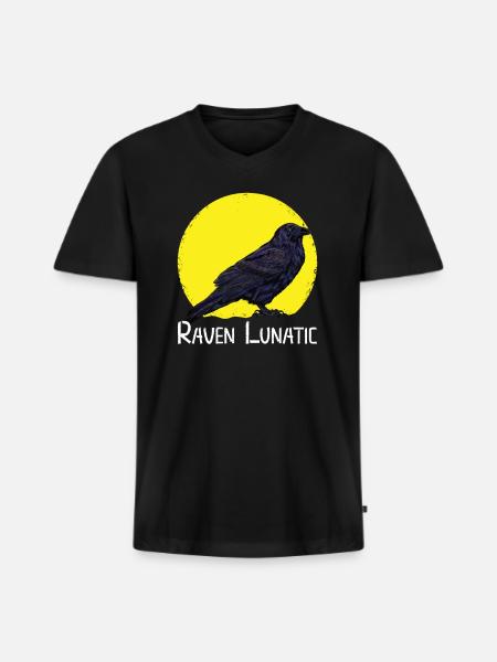CROW / RAVENS: Raven Lunatic - Men's Premium Organic V-Neck T-Shirt - black