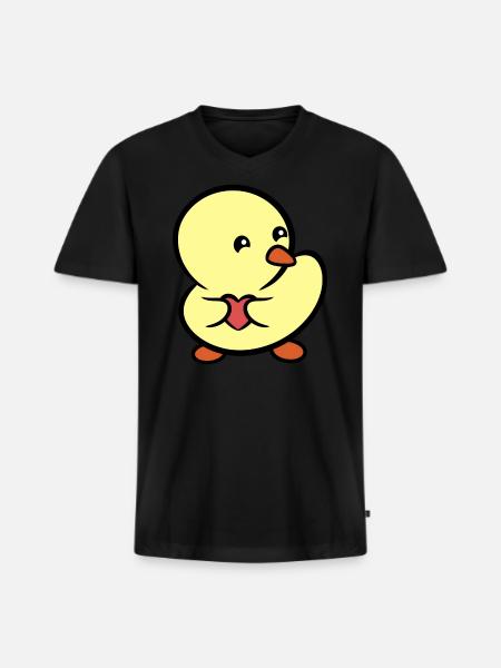 Duckie Stole Your Heart - Men's Premium Organic V-Neck T-Shirt - black