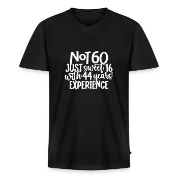 Celebrate Your 60th Birthday - Men's Premium Organic V-Neck T-Shirt - black - Front - AI Model Male 178 light (178cm)
