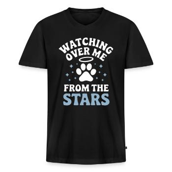 Pet Memory Pet Remembrance Pet Sympathy Tribute - Men's Premium Organic V-Neck T-Shirt - black - Front - AI Model Male 178 light (178cm)