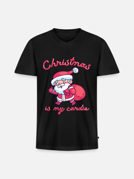 Christmas Is My Cardio - Men's Premium Organic V-Neck T-Shirt - black