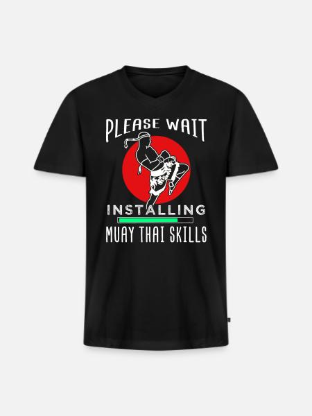 Muay Thai - Men's Premium Organic V-Neck T-Shirt - black