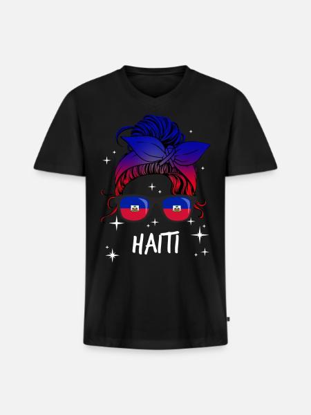 Haiti - Men's Premium Organic V-Neck T-Shirt - black