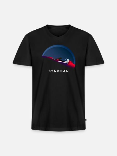 SpaceX Tesla Starman - Men's Premium Organic V-Neck T-Shirt - black