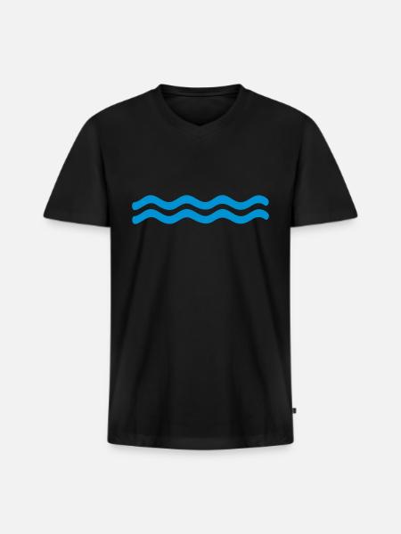 water - Men's Premium Organic V-Neck T-Shirt - black