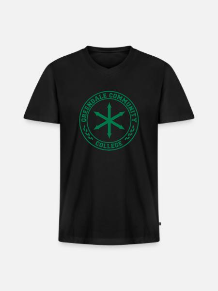 Greendale Community College - Men's Premium Organic V-Neck T-Shirt - black