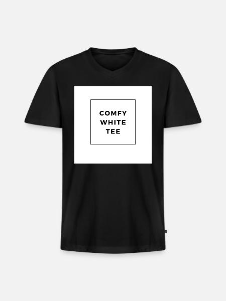 Comfy White Tee - Men's Premium Organic V-Neck T-Shirt - black