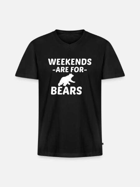 BEAR WEEKEND - Men's Premium Organic V-Neck T-Shirt - black