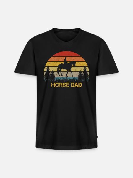 Horse Dad - Men's Premium Organic V-Neck T-Shirt - black