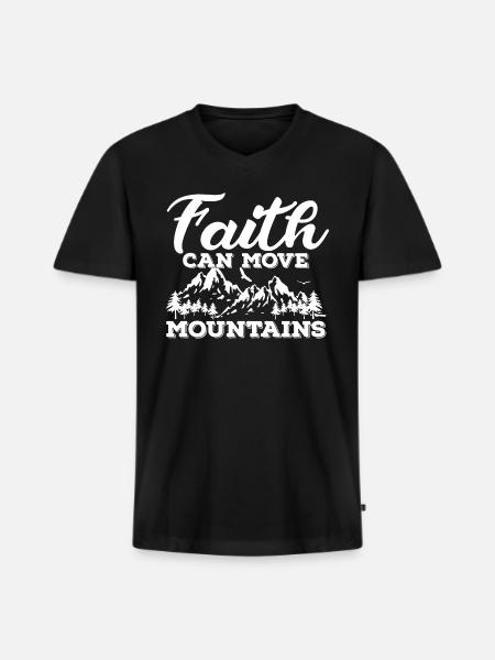 Faith Can Move Mountains - Men's Premium Organic V-Neck T-Shirt - black