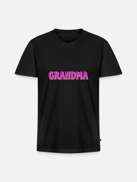 grandma - Men's Premium Organic V-Neck T-Shirt - black