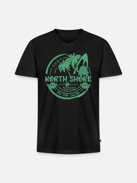 surf North shore - Men's Premium Organic V-Neck T-Shirt - black