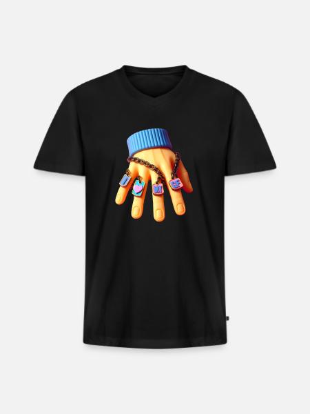 I Love My Girlfriend - Men's Premium Organic V-Neck T-Shirt - black
