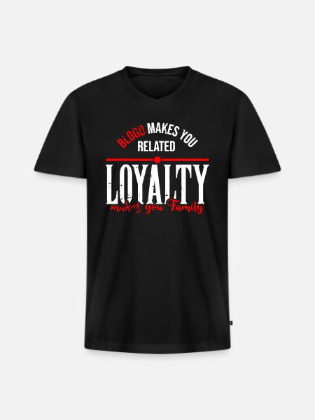 Makes Family - Men's Premium Organic V-Neck T-Shirt - black