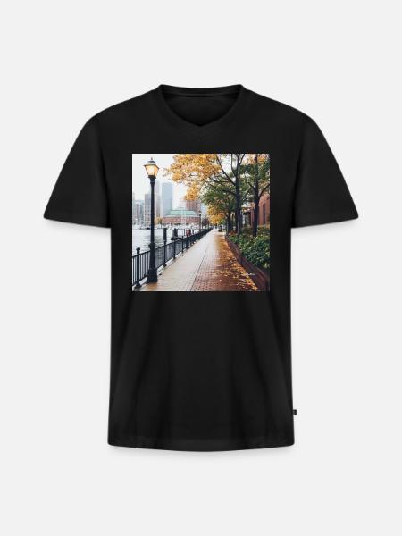 Boston, Massachusetts - Men's Premium Organic V-Neck T-Shirt - black