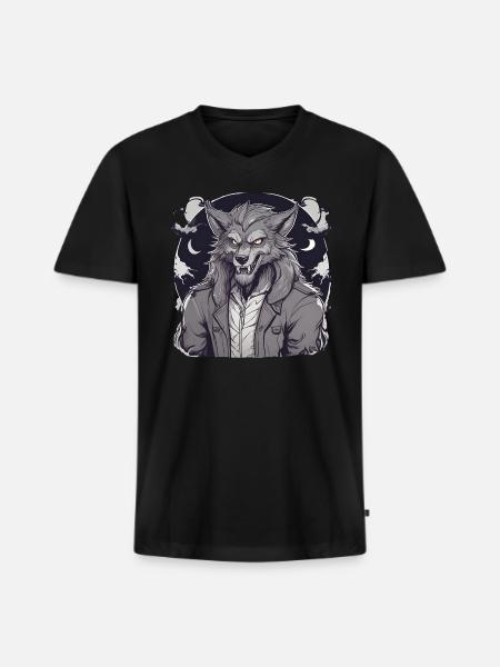 Halloween Werewolf - Men's Premium Organic V-Neck T-Shirt - black