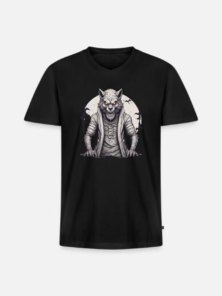 Halloween Werewolf - Men's Premium Organic V-Neck T-Shirt - black