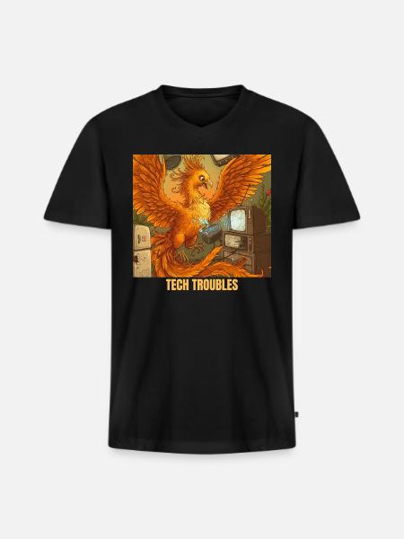 Phoenix's Voice Command Mishap - Men's Premium Organic V-Neck T-Shirt - black