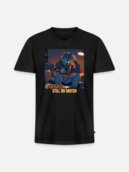 Lunar Swipe Blues - Men's Premium Organic V-Neck T-Shirt - black