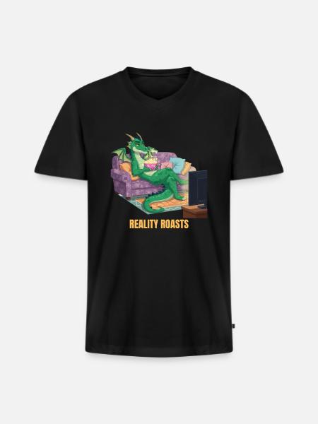 Reality Roasts - Men's Premium Organic V-Neck T-Shirt - black