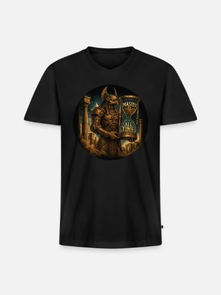 The Timekeeper of Thebes - Men's Premium Organic V-Neck T-Shirt - black