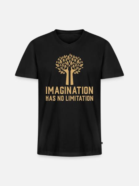 Imagination Has No Limitation - Men's Premium Organic V-Neck T-Shirt - black
