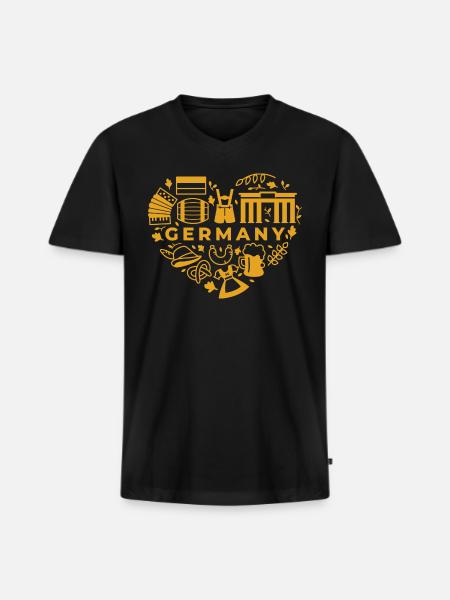 Germany - Men's Premium Organic V-Neck T-Shirt - black