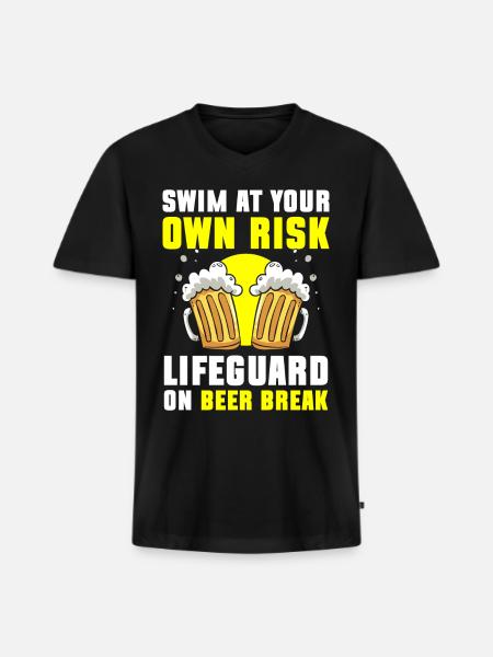 Lifeguard Pool Summer - Men's Premium Organic V-Neck T-Shirt - black