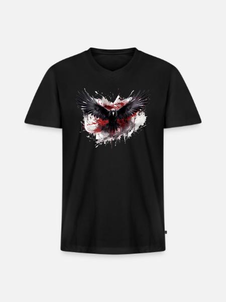 Raven - Men's Premium Organic V-Neck T-Shirt - black