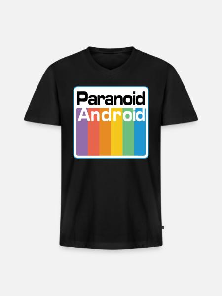 paranoid android - Men's Premium Organic V-Neck T-Shirt - black