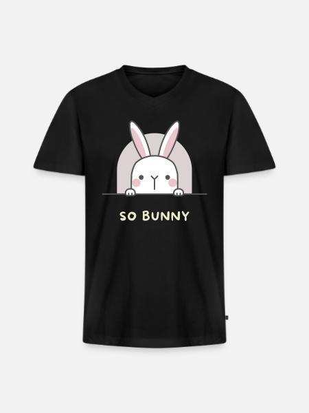 So Bunny So Funny - Men's Premium Organic V-Neck T-Shirt - black