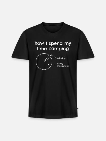 Funny Camping Mosquito - Men's Premium Organic V-Neck T-Shirt - black
