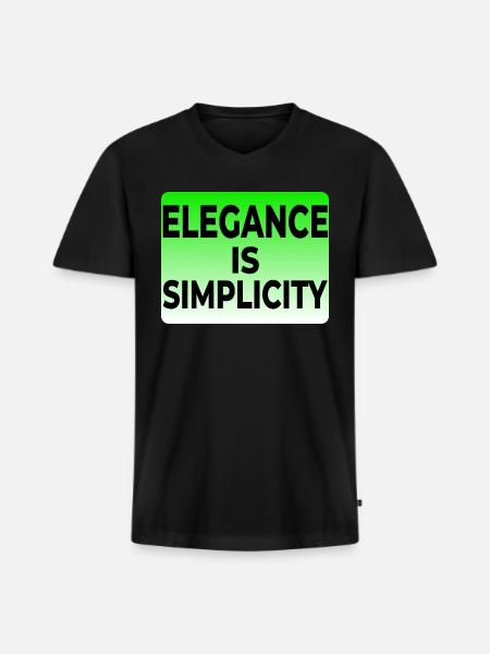 ELEGANCE IS SIMPLICITY T-SHIRT - Men's Premium Organic V-Neck T-Shirt - black