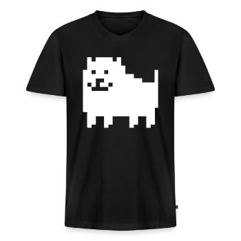 undertale dog - Men's Premium Organic V-Neck T-Shirt - black - Front - AI Model Male 178 light (178cm)
