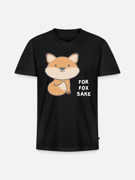 For Fox Sake - Men's Premium Organic V-Neck T-Shirt - black