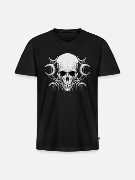 Skull Art - Men's Premium Organic V-Neck T-Shirt - black